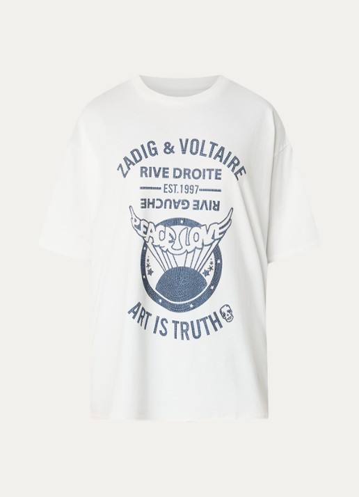Zadig&Voltaire Berry T-shirt met strass - voorkant wit
