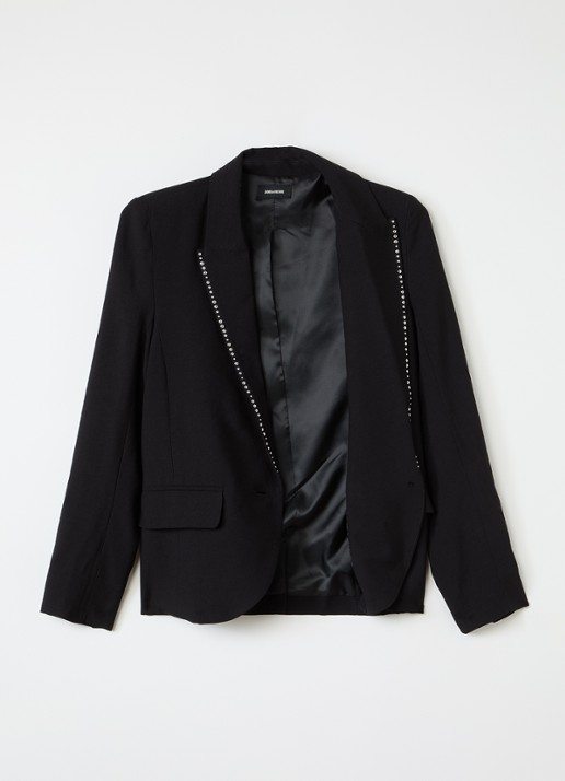 Zadig&Voltaire Blazer met studs - voorkant 3 zwart