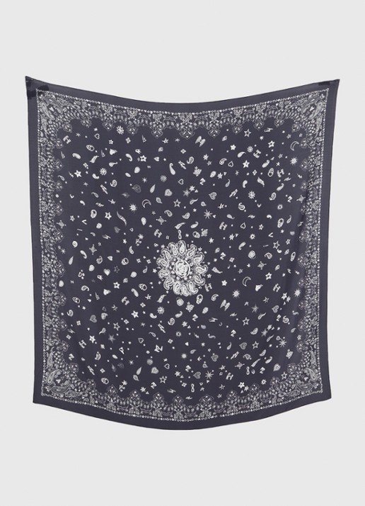 Zadig&Voltaire Blondie bandana van zijde 130 x 130 cm - detail zwart