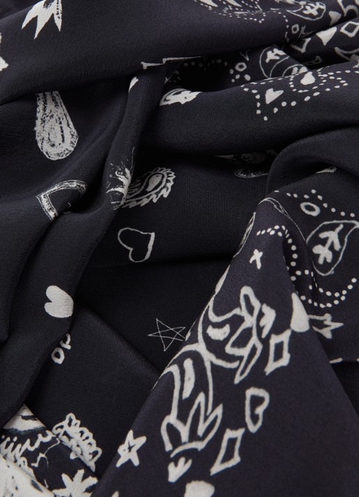 Zadig&Voltaire Blondie bandana van zijde 130 x 130 cm - detail 2 zwart