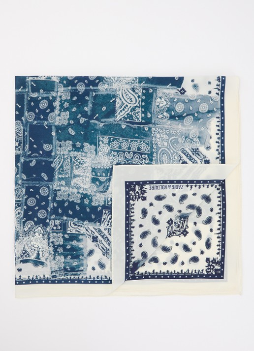Zadig&Voltaire Blondie Denim sjaal met print 85 x 85 cm