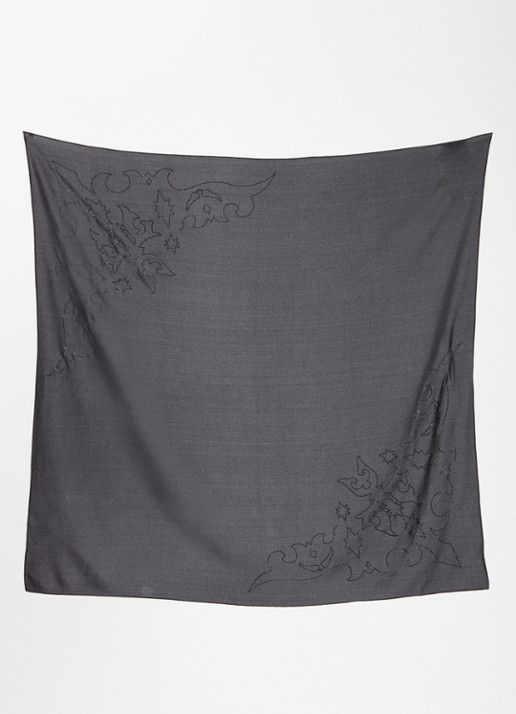Zadig&Voltaire Blondie Western sjaal van zijde met strass 85 x 85 cm - detail zwart