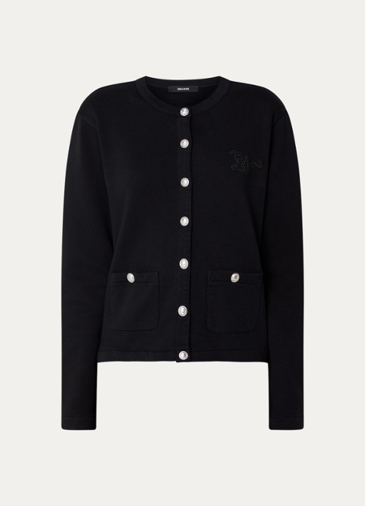 Zadig&Voltaire Cama vest met logo - voorkant zwart
