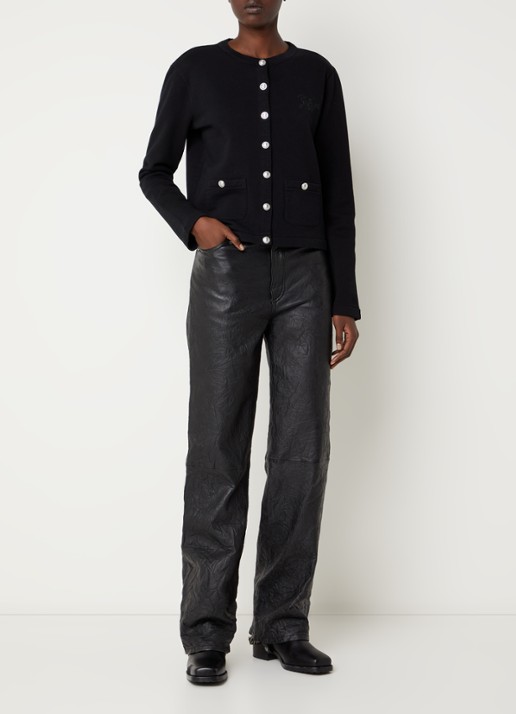 Zadig&Voltaire Cama vest met logo - voorkant 2 zwart