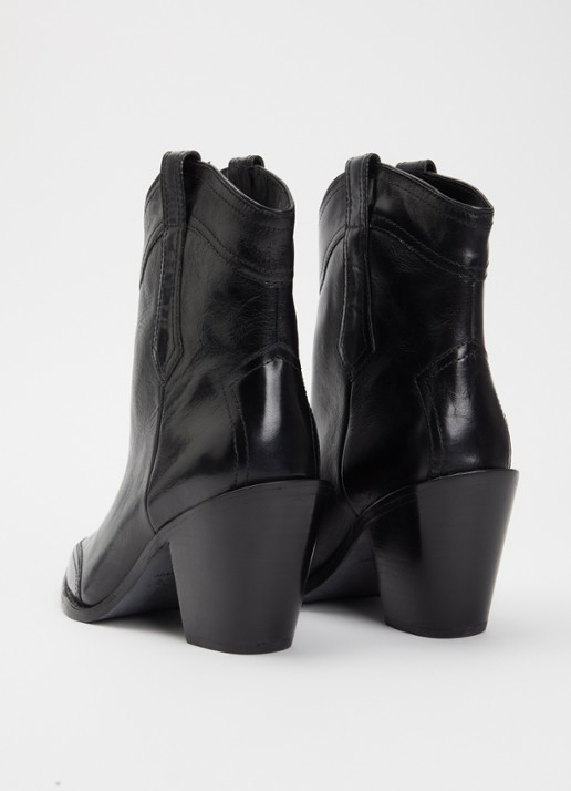 Zadig&Voltaire Cara cowboylaars van leer met doorgestikte details - achterkant zwart