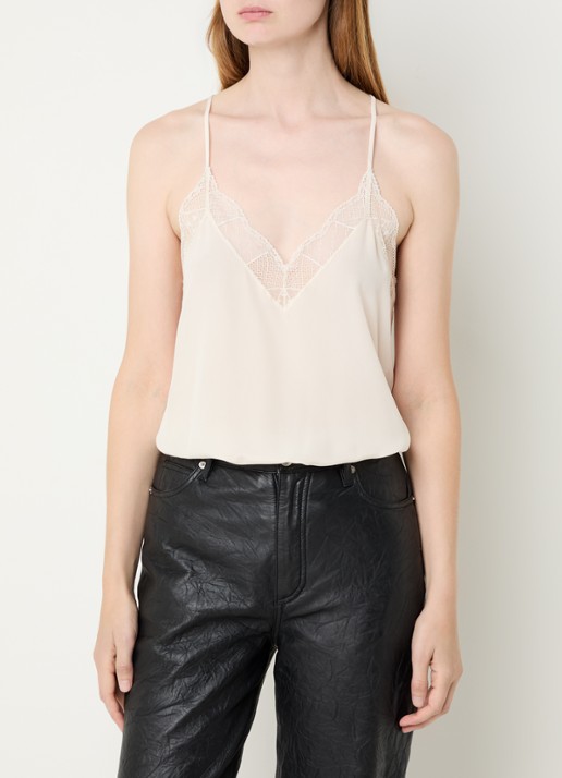 Zadig&Voltaire Christy top van zijde met details van kant