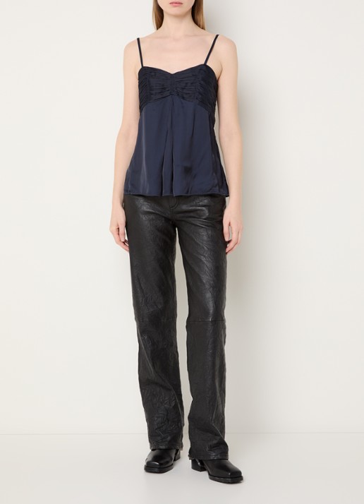 Zadig&Voltaire Cippie top van satijn - voorkant 4 zalmroze
