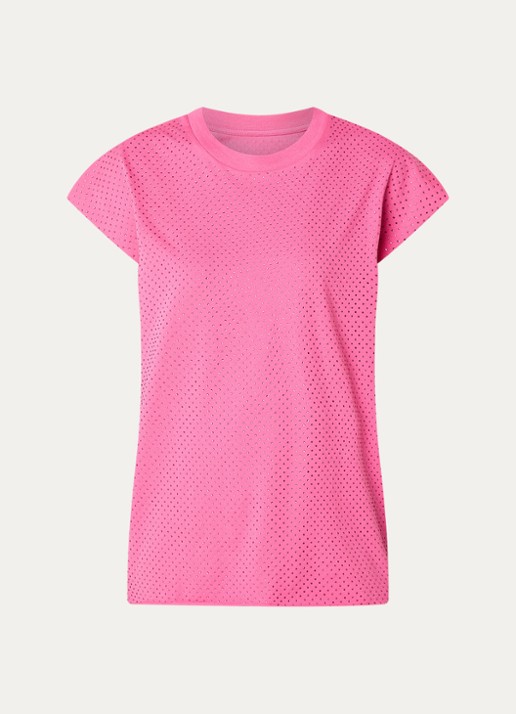 Zadig&Voltaire Cloe mouwloze top met strass - voorkant 3 fuchsia