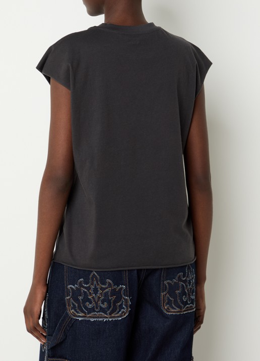 Zadig&Voltaire Cloe T-shirt met print en strass - achterkant 4 donkergrijs