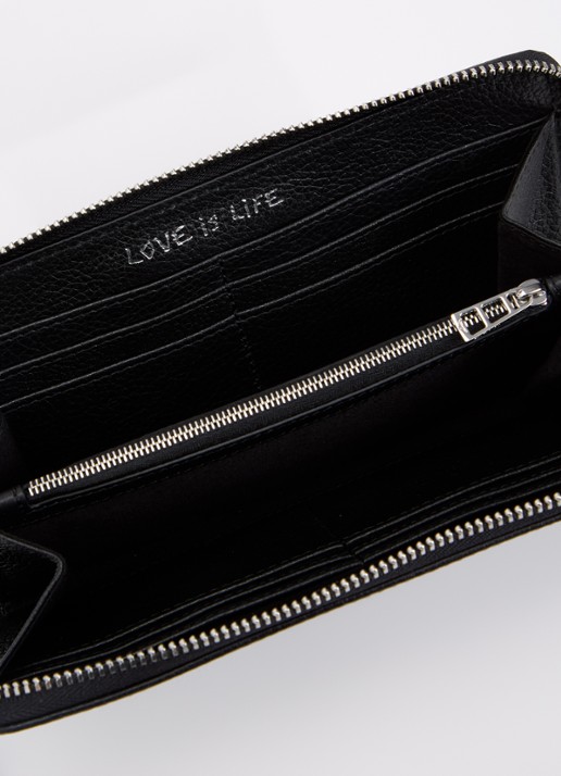 Zadig&Voltaire Compagnon portemonnee van leer - voorkant 2 zwart