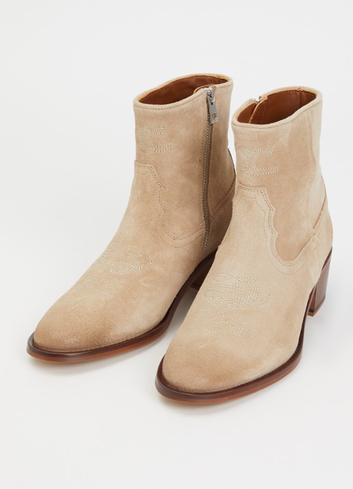 Zadig&Voltaire Cowboylaars van suède - detail 2 beige