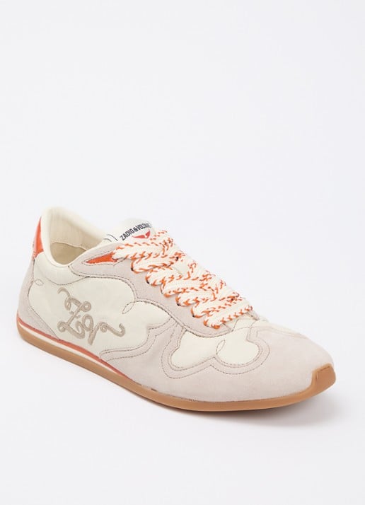 Zadig&Voltaire Dance Vintage sneaker va leer met details van suède