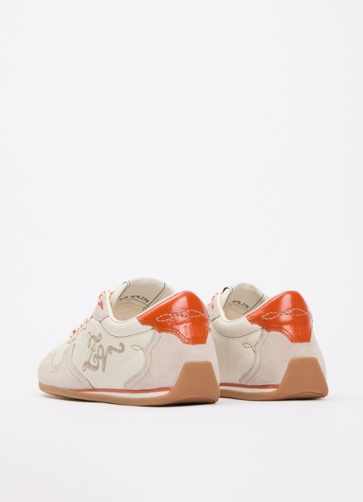 Zadig&Voltaire Dance Vintage sneaker van leer met details van suède - achterkant 2 creme