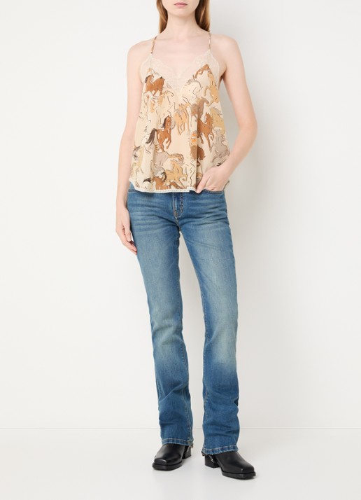 Zadig&Voltaire Eclipse high waist flared jeans met steekzakken - voorkant 2 indigo
