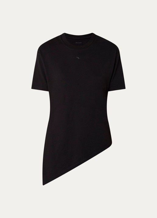 Zadig&Voltaire Edda T-shirt met logo en strass - voorkant 2 zwart