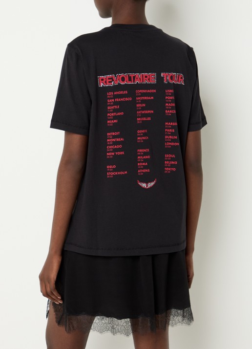 Zadig&Voltaire Edwin HC T-shirt met strass - achterkant 3 zwart