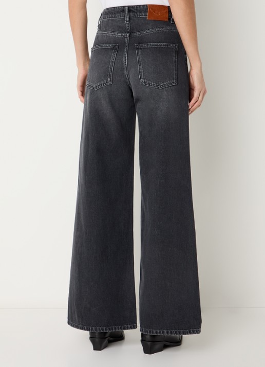 Zadig&Voltaire Eli high waist wide leg jeans met gekleurde wassing - achterkant 5 middengrijs