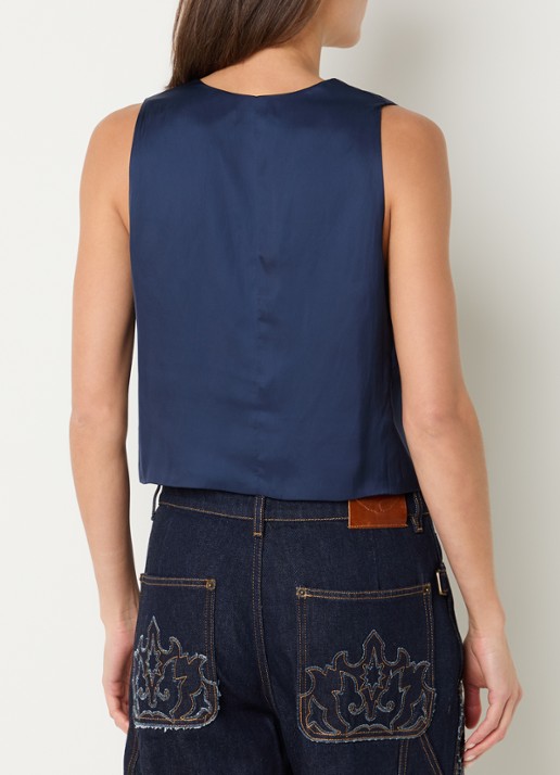 Zadig&Voltaire Emaux gilet van satijn - achterkant 4 royalblauw
