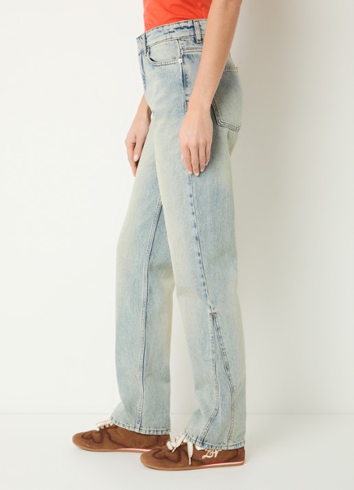 Zadig&Voltaire Ete high waist straight leg jeans met lichte wassing - detail 2 indigo