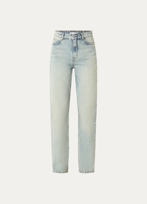 Zadig&Voltaire Ete high waist straight leg jeans met lichte wassing - voorkant 4 indigo