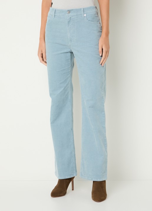 Zadig&Voltaire Evy high waist flared fit chino van corduroy met steekzakken - detail 4 lichtblauw