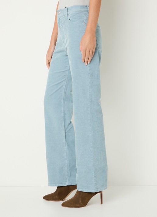 Zadig&Voltaire Evy high waist flared fit chino van corduroy met steekzakken - detail 5 lichtblauw