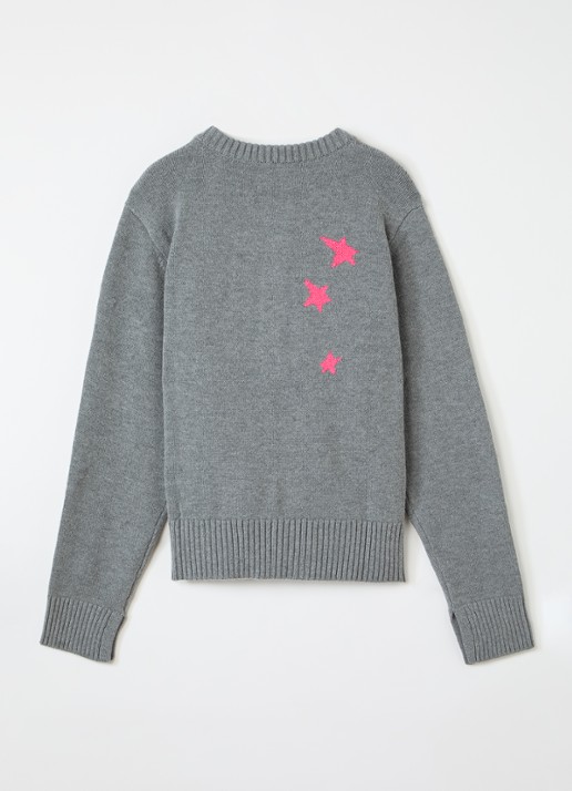 Zadig&Voltaire Fijngebreide trui met ingebreid patroon - voorkant 2 grijs