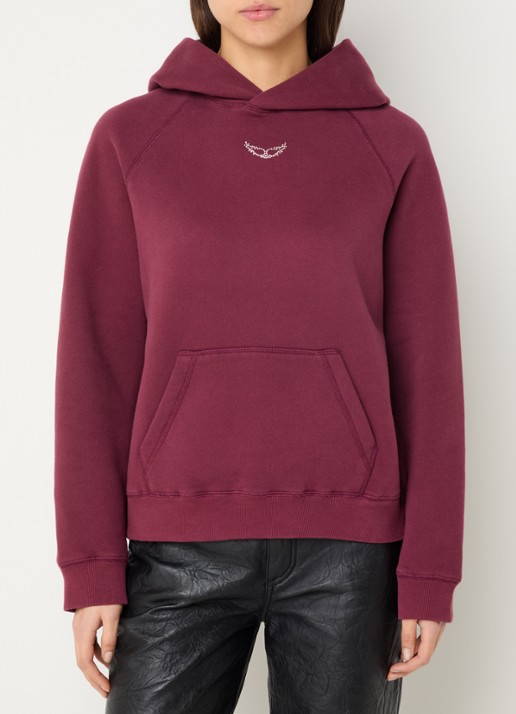 Zadig&Voltaire Georgy hoodie met strass en logoprint - achterkant 3 bordeauxrood