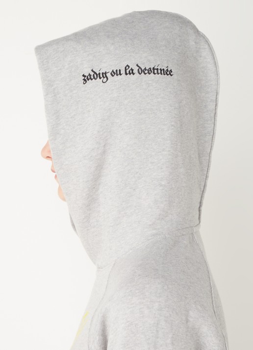 Zadig&Voltaire Georgy Mltcusto hoodie met front- en backprint - detail 5 grijs