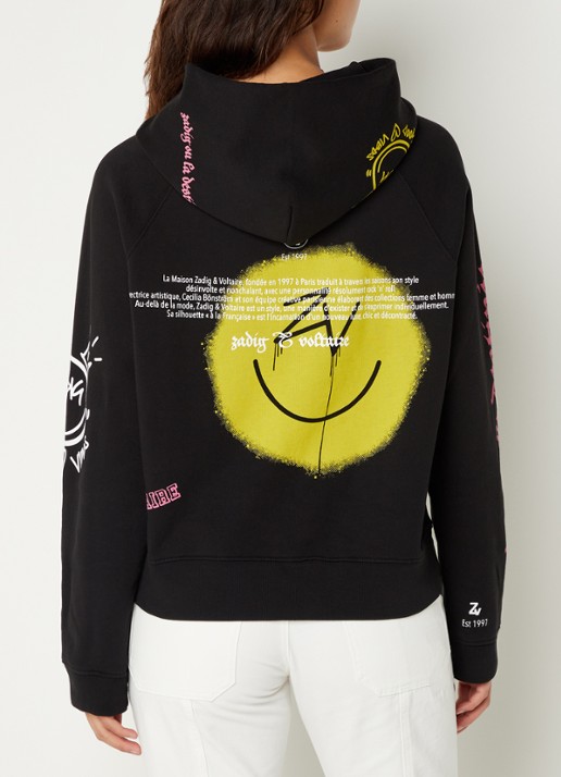 Zadig&Voltaire Georgy Mltcusto hoodie met front- en backprint - detail 2 zwart