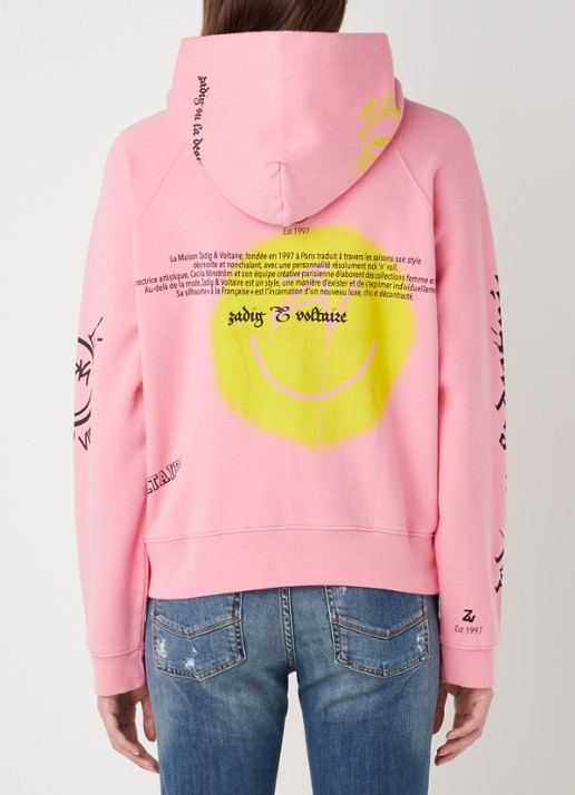 Zadig&Voltaire Georgy Mltcusto hoodie met front- en backprint - achterkant roze