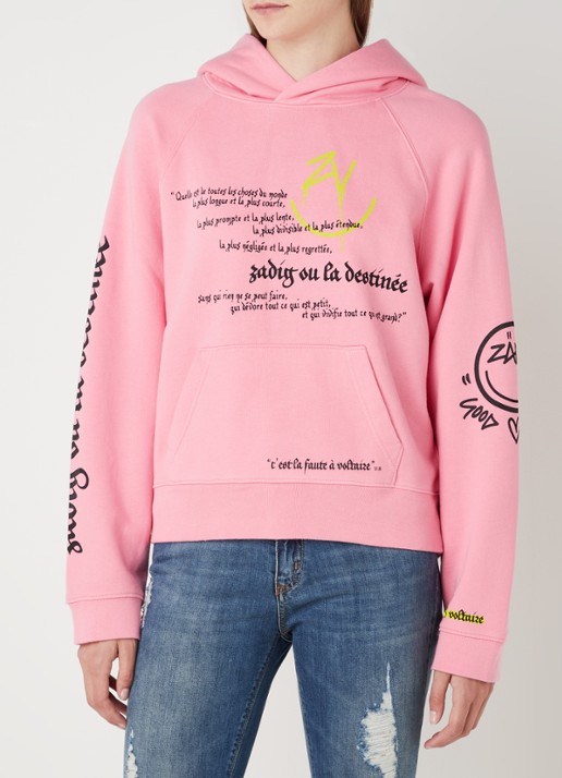 Zadig&Voltaire Georgy Mltcusto hoodie met front- en backprint - detail 2 roze