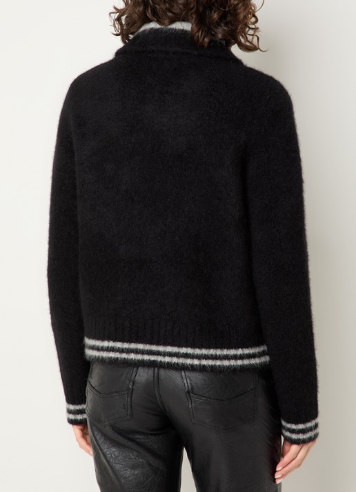 Zadig&Voltaire Gildas jack met logo en steekzakken - achterkant zwart