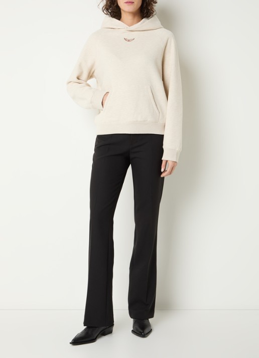 Zadig&Voltaire Gregory hoodie met logo- en backprint - voorkant 3 creme