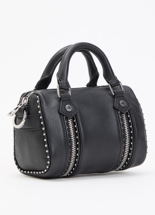 Zadig&Voltaire Handtas van leer met studs en afneembare schouderriem - achterkant 5 grijs