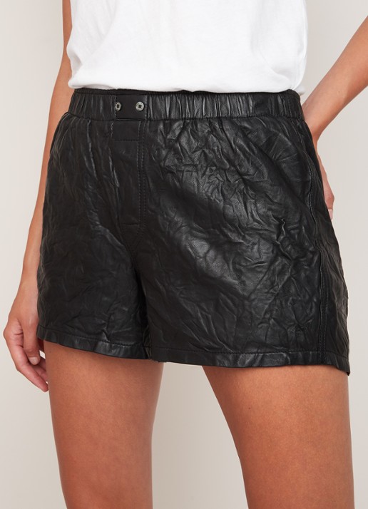 Zadig&Voltaire High waist shorts van lamsleer met elastische tailleband