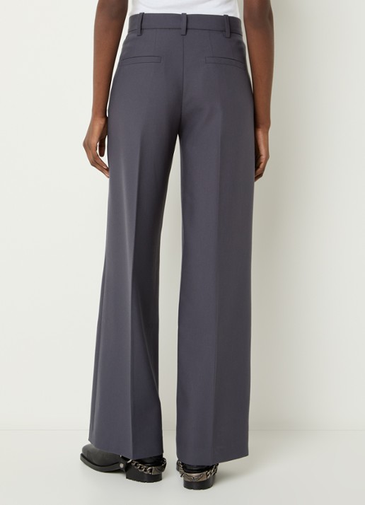 Zadig&Voltaire High waist wide fit pantalon met steekzakken - achterkant antraciet