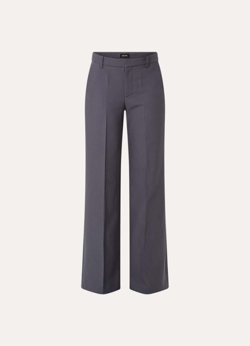 Zadig&Voltaire High waist wide fit pantalon met steekzakken - voorkant 3 antraciet