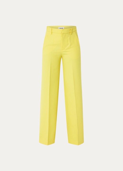 Zadig&Voltaire High waist wide fit pantalon met steekzakken - voorkant geel
