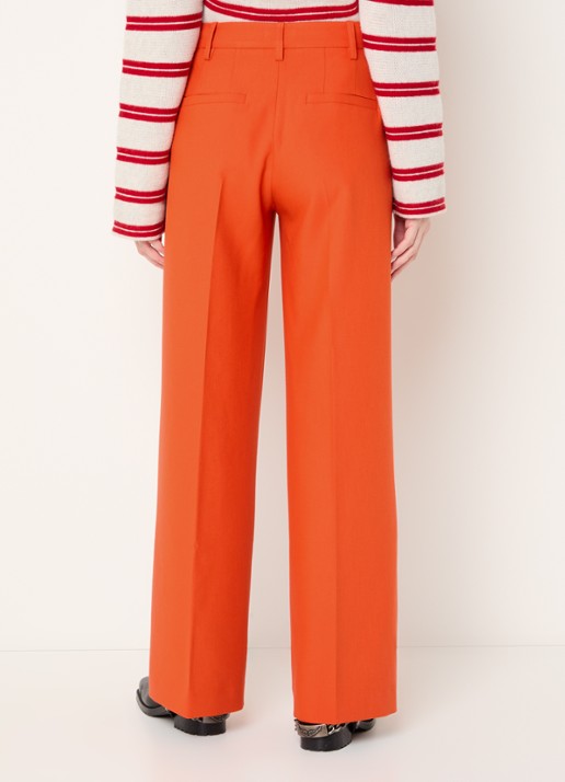 Zadig&Voltaire High waist wide fit pantalon met steekzakken - achterkant orange