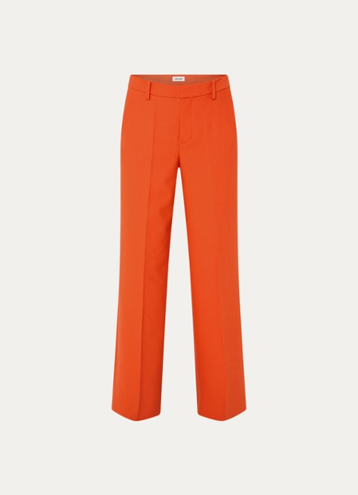 Zadig&Voltaire High waist wide fit pantalon met steekzakken - voorkant 2 orange