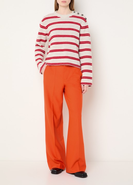 Zadig&Voltaire High waist wide fit pantalon met steekzakken - voorkant 3 orange