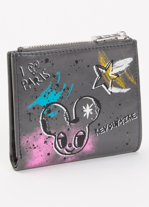 Zadig&Voltaire Humbe portemonnee met print - achterkant grijs