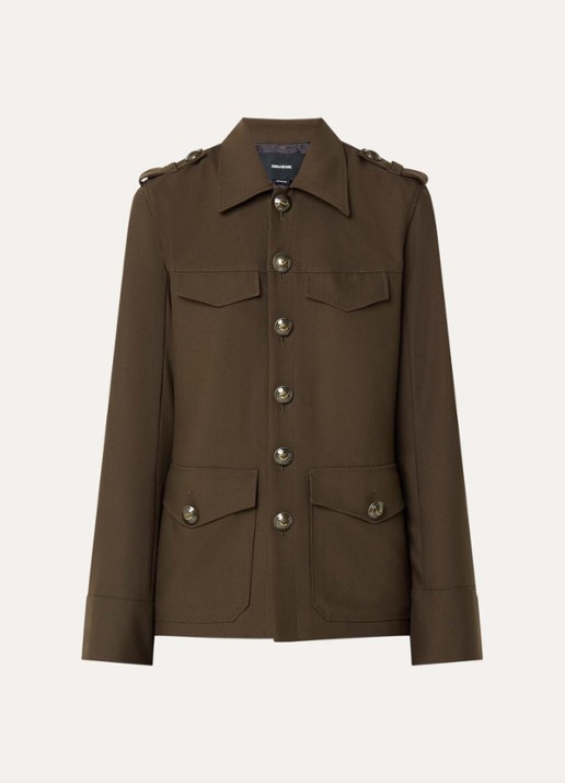 Zadig&Voltaire Jack met klepzakken - voorkant 2 bronsgroen