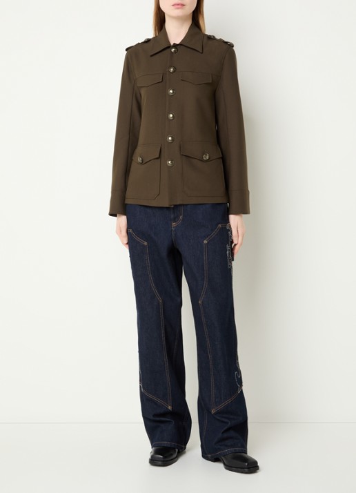 Zadig&Voltaire Jack met klepzakken - voorkant 3 bronsgroen