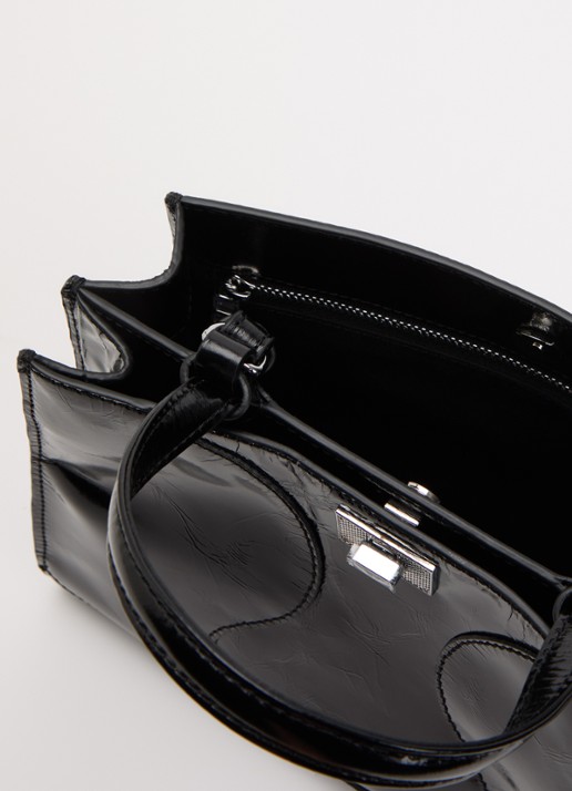 Zadig&Voltaire Jack Mini handtas van leer met afneembare schouderriem - detail zwart
