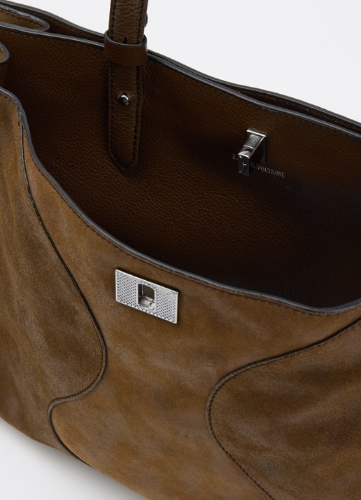 Zadig&Voltaire Jack schoudertas van suède met afneembare schouderriem - detail 2 bruin