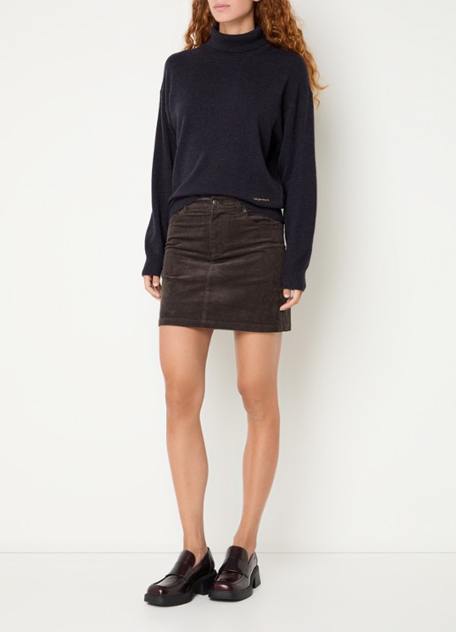 Zadig&Voltaire Jaimy minirok van corduroy - voorkant 3 donkerbruin