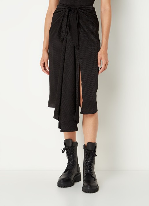 Zadig&Voltaire Janais midirok van zijde met asymmetrische zoom en print