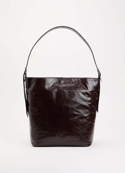 Zadig&Voltaire Jane Hobo Vintage Pantent schoudertas van leer met lakfinish